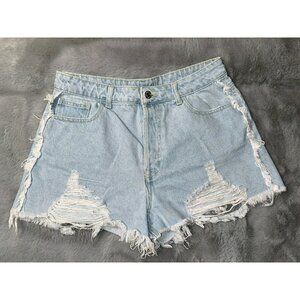 Cut-Off High Rise Distressed Jean Shorts Women's 6